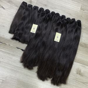 Extensiones de trama de onda de paquete negro Natural de cabello humano vietnamita crudo de trama de máquina de doble estiramiento alineado con cutículas completas - Product Image 2