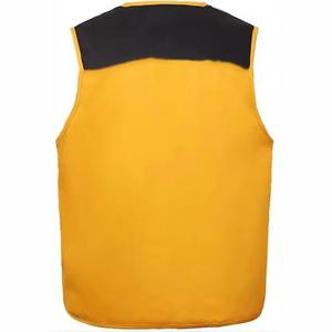 Vente en gros de gilets de travail haute visibilité personnalisés, gilet de sécurité réfléchissant orange en tricot pour la construction, avec plusieurs poches pour hommes et femmes - Product Image 2
