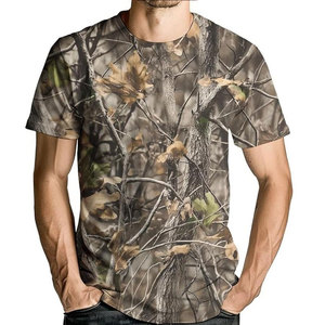 เสื้อยืดคอกลมแขนสั้นลายพรางสำหรับผู้ชาย ทรงปกติ สไตล์ลำลอง ระบายอากาศได้ดี ผ้าถัก โพลีเอสเตอร์ 100% ลายพิมพ์ - Product Image 3