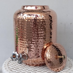 Dispensador de Agua de Cobre Puro 100% con Tapa Incluida, Recipiente para Almacenamiento de Agua Saludable y Orgánica, Ideal para Yoga y Meditaciones - Product Image 5