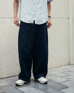 Pantalon long en jean pour homme, style Vietnam, coupe ballon, taille mi-haute, non extensible, formel, respirant, anti-boulochage, avec braguette zippée, pour l'automne - Product Image 1