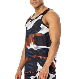 Custom Sublimation Summer Fitness Sports Workout Sleeveless Vest Crop Gym Muscle Men Tank Top - Product Image 3