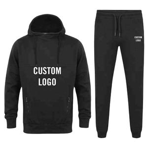 Vente en gros de survêtement à col polo uni personnalisé pour hommes, survêtement de jogging en coton et polyester avec logo du client - Product Image 1