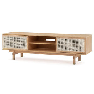 Premium Rattan with High Quality Material Living Room Cabinet Modern Slab Doors Ample Storage Compartments - Product Image 4