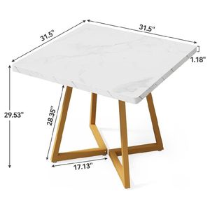 Tavolo da Pranzo in Legno Massello Rettangolare, Arredamento per Sala da Pranzo, Stabile e Assemblato, con Caratteristiche di Pietra Sinterizzata e Marmo - Product Image 2