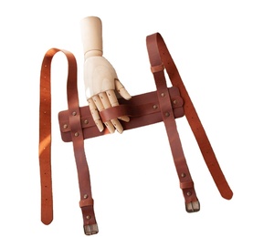 Correa ligera de cuero de grano completo hecha a mano, cinturón de hebilla de latón para manta de Picnic al aire libre - Product Image 2