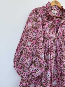 Femmes filles pur coton Maxi robe indien bloc imprimé décontracté été soirée à la mode nouvelle vente en gros longue robe mi-longue - Product Image 2