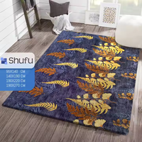 Shufu Premium Maschinengefertigter Polyester-Teppich Weich & Komfortabel Antiallergisch Rutschfest Abstraktes Muster Moderner Wohnzimmer-Bodenbelag