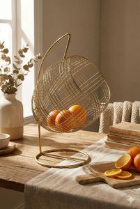Cesta de frutas de lujo de 2 niveles, color dorado, cesta decorativa para accesorios del hogar, ideas de regalo para bodas, cesta de regalo. - Product Image 6