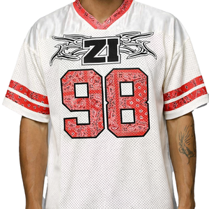 เสื้อฟุตบอลอเมริกันแบบซับลิเมชั่นสำหรับผู้ชาย ปรับแต่งได้ ผลิตจากโพลีเอสเตอร์ 100% ระบายอากาศได้ดี แห้งเร็ว พร้อมโลโก้และชุดทีม - Product Image 2