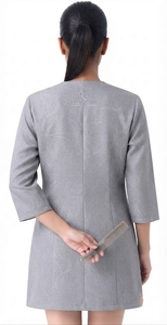 Vestes à manches longues pour femmes, vestes de barbier à col en V, vestes de barbier personnalisées avec logo, vestes de coiffeur - Product Image 2