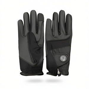 Horse Riding Gloves Palm <b>Synthetic</b> <b>Leather</b> Back Stretch Mesh Flexible Breathable Grip Equestrian Racing Summer Pull-On - Product Image 2