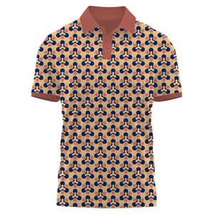 เสื้อโปโลกอล์ฟผู้ชายคุณภาพสูง ผ้าโพลีเอสเตอร์ พิมพ์ลายเรียบ ป้องกันรอยยับ รับผลิตแบบ ODM - Product Image 3