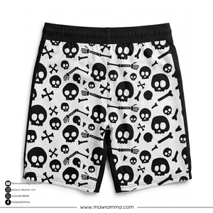 Pantalones Cortos de MMA MAWKA para Hombre, Estampado de Calavera, Secado Rápido, Corte Regular, Blanco y Negro, Impresión por Sublimación, Pantalones Cortos 2 en 1 Unisex - Product Image 4