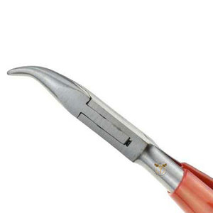 Alicates de Punta Curva Profesionales con Mango Ergonómico Naranja, Alicates de Acero Inoxidable de Punta Larga para Joyería, para Abalorios y Doblado de Alambre - Product Image 5