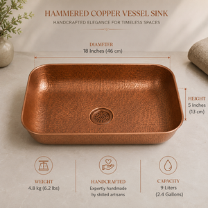 Fregadero de cocina rectangular de cobre martillado hecho a mano, estilo rústico con delantal frontal, de un solo tazón, para preparación de alimentos, fabricante OEM ODM, venta al por mayor - Product Image 5