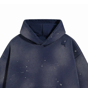 Sweat à capuche épais pour homme, coupe oversize, en coton délavé à l'acide, vierge pour impression streetwear personnalisée, vente en gros - Product Image 5