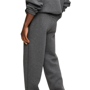 Pantalones Deportivos de Felpa Gris Carbón para Hombre, Corte Relajado, Pierna Recta, Cintura con Cordón, Logotipo Personalizado, Ropa Urbana OEM - Product Image 2
