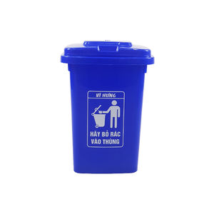 Durable 60L Eco-Friendly <b>Plastic</b> Rectangular Minimalist Industrial Trash <b>Bin</b> with <b>Lid</b> Convenient for Indoor Outdoor Use - Product Image 2