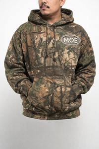 Sudadera con capucha de camuflaje con pedrería para hombre, estilo oversize vintage de algodón, streetwear de alto gramaje, OEM - Product Image 2