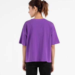 Camiseta Oversize Personalizada para Mujer al por Mayor, 100% Algodón, Corte Holgado, Hombros Caídos, Estilo Urbano, Casual, Proveedor OEM - Product Image 4