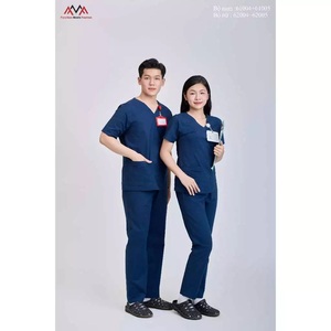 ชุดสครับทางการแพทย์แบบยูนิเซ็กซ์ ผลิตในเวียดนาม ยี่ห้อ FMF ผ้า CVC 52% คอตตอน 45% โพลีเอสเตอร์ 3% สแปนเด็กซ์ ตรวจจับรอยขาดของผ้าได้ ชุดยูนิฟอร์มโรงพยาบาล - Product Image 6