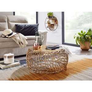 Mesa de Centro Redonda de Ratán Moderna y Favorita, Muebles Hechos a Mano para Sala de Estar Contemporánea, Diseño Decorativo - Product Image 5