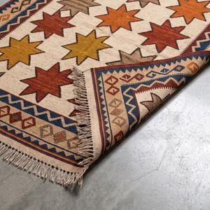 Tapis en laine bouclée tissé à la main, couleur unie, antidérapant, à poils moyens, décoration moderne pour la maison - Product Image 6