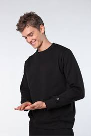 <b>Mens</b> Custom Crewneck Sweatshirt Heavyweight Fleece <b>Pullover</b> Plain Charcoal Grey Casual Top - Product Image 5