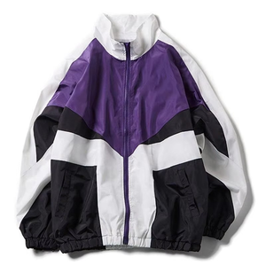 Wholesale <b>Men</b>’s Vintage Nylon Windbreaker <b>Jacket</b> Athletic <b>Track</b> <b>Jacket</b> Casual Patchwork Zipper <b>Jacket</b> XL - Product Image 5