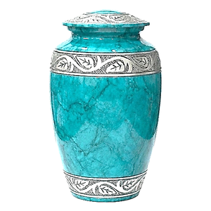 โกศบรรจุอัฐิสำหรับผู้ใหญ่ทำจากอะลูมิเนียม พร้อมแถบสลักลาย ปูเตอร์ และเคลือบสีหลากหลายสำหรับบรรจุอัฐิของมนุษย์ - Product Image 2
