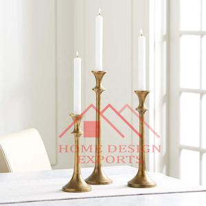 Holder Christmas Decorations New Design Metal Aluminium Antique Gold and Black <b>Candle</b> Holder for Wedding Decor - Product Image 1