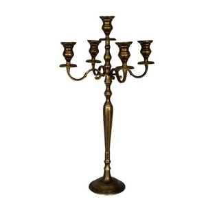 Support de bougies en métal argenté de luxe à 5 bras, grand chandelier, centre de table pour décoration événementielle - Offre Spéciale - Product Image 4