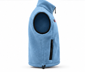 Top Selling <b>Men's</b> Sherpa Fleece <b>Vest</b> Light Blue High Pile Stand Collar Sleeveless Jacket <b>Thermal</b> Outdoor Waistcoat OEM - Product Image 3