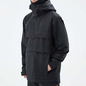 Anorak Noir de Ski et Snowboard avec Capuche, Imperméable, Coupe-Vent 10 000 mm, Respirant, Poches Zippées, Unisexe, Combinaison de Ski Personnalisable à Prix Bas - Product Image 2