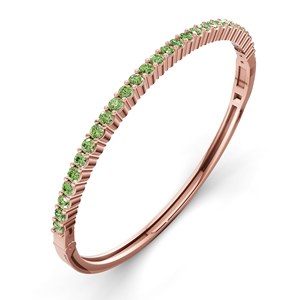 Bracelet jonc ouvrable en or blanc 14 carats avec diamant de laboratoire vert océan rond (1 carat) Tw. Bracelets et joncs en diamants de luxe - Product Image 6