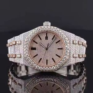 Reloj de Lujo con Diamantes Moissanite para Hombre, Reloj de Pulsera Analógico de Cuarzo Simple para Uso Diario, Colección Premium de Relojes de Moda - Product Image 1