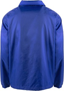 Men's Royal Blue Windproof <b>Coach</b> Jacket With Turn-down Collar Regular Fit Casual Style Polyester Shell - Product Image 6