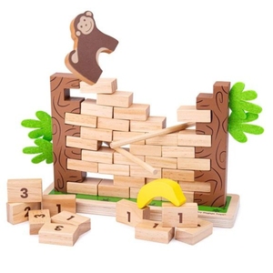 Jeu de Société Interactif Familial en Bois : Jouet d'Empilement de Blocs Singe Amusant pour Enfants, Jeu d'Action de Table pour Fêtes, Jouet de Bureau, Jeu de Blocs - Product Image 1