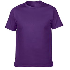 T-shirt pour homme à col rond, manches courtes, coupe classique, décontracté, couleur unie, jersey de coton, teinture unie - Product Image 1