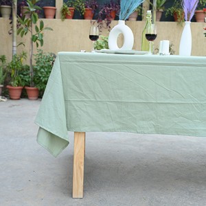 Green Handmade Cotton <b>Tablecloth</b> Plain Dyed Woven Outdoor Vintage Farmhouse Decor Wedding Custom Premium <b>Rectangle</b> <b>Tablecloth</b> - Product Image 2