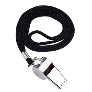 High Quality Referee Metal Coach Whistle Cords Polyester String Lanyard Coated Finish Customizable Length Diameter for Sports - Product Image 1