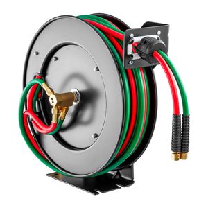 Avvolgitubo Retrattile per Saldatura da 1/4 di Pollice x 50 Piedi, Grado R Doppio, per Montaggio a Soffitto/Parete, Resistente, Max 300 PSI, Attrezzatura per Saldatura ad Ossigeno - Product Image 1