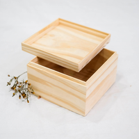 Boîte en bois inachevée de personnalisation de haute qualité boîte de rangement en bois massif de forme différente en gros