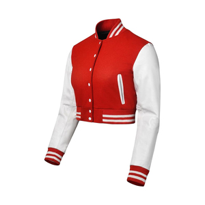 Custom <b>Women</b> Streetwear <b>Jacket</b> Cropped Varsity Bomber Outerwear Supplier USA - Product Image 5