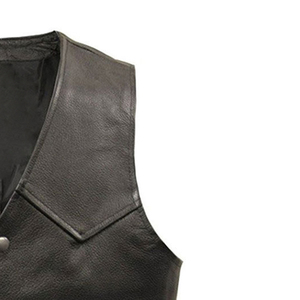 Genuine Cowhide <b>Leather</b> Motorcycle Vest <b>Men's</b> Riding <b>Waistcoat</b> with Adjustable Side Lace Features - Product Image 6