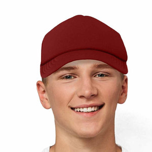 Casquette de camionneur rouge réglable avec fermeture à pression, panneaux en maille respirante, casquette décontractée pour adultes unisexe, à porter au printemps et en été, élégante pour hommes - Product Image 3