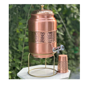 Distributeur d'eau en cuivre artisanal au charme traditionnel, corps robuste et robinet pratique pour le stockage quotidien de l'eau potable - Product Image 6