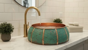 Lavabo de cobre de calibre grueso para pedidos al por mayor, lavabo de cobre duradero, lavabo de cobre de larga duración, lavabo de cobre resistente a la corrosión - Product Image 6