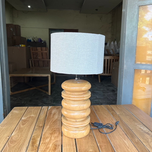 Solid Teak Wood Bedside Lamp Commercial Hotel Table Lamp with Shade for Luxury Resort Hospitality Project <b>Lighting</b> Furniture - Product Image 5
